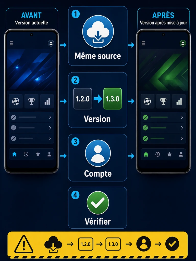 Mettre à jour 1xBet APK sans perdre l'accès au compte
